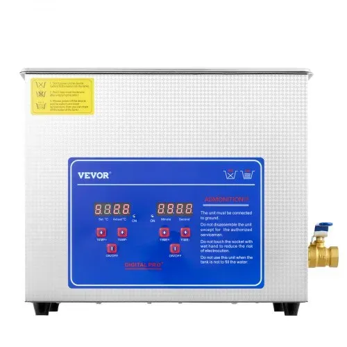 VEVOR Ultraschallreiniger Ultraschall Reiniger 6L Ultrasonic Cleaner Ultraschallreinigungsgerät Edelstahl mit Digitaler Anzeige für Schmuck Brillen und Zähne – Bild 10
