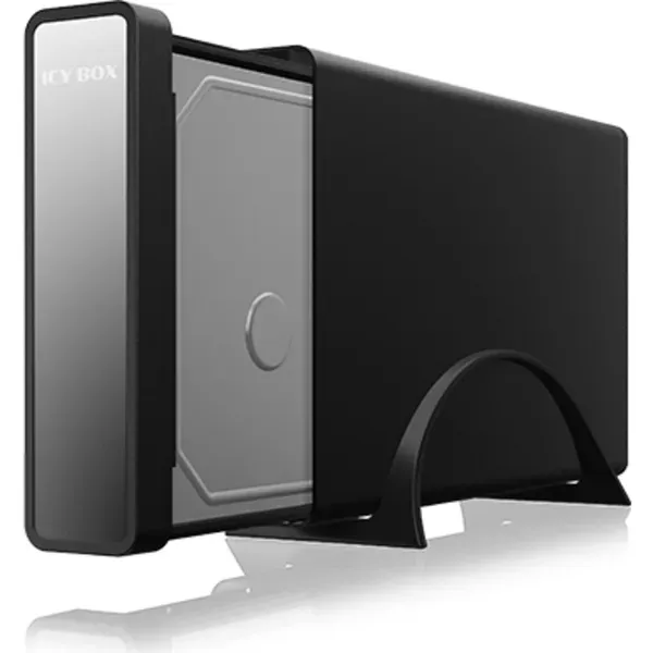 ICY BOX IB-382H-C31, USB 3.2 Gen 2 Gehäuse für 2,5'' od. 3,5'' SATA HDD/SSD, integrierter Hub 1x USB-C 2x USB-A, 10 Gbit/s, 12V 3A Netzteil, schwarz – Bild 3