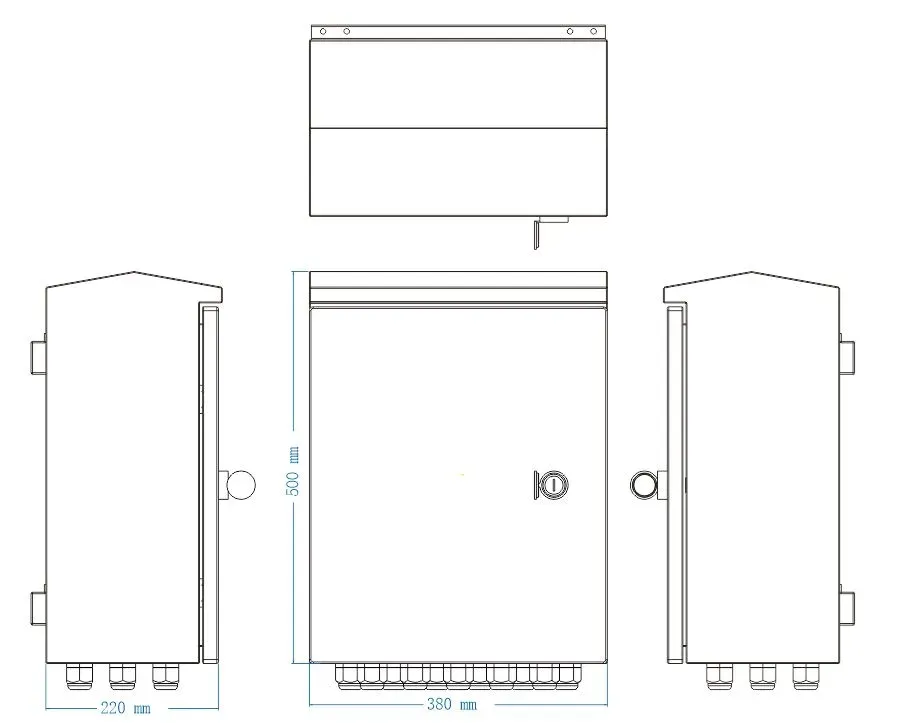 ALLNET DIN-RAIL Wandgehäuse, T220mm, Lichtgrau, IP66, ÜS, 16x M25 ALL-DIN-101-AC – Bild 9