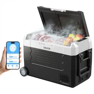 VEVOR Kompressor Kühlbox 12/24 V DC 100–240 V AC, Autokühlschrank 35 L mit App-Steuerung & Rädern & 2 Temperaturzonen (-20 °C bis 20 °C), Tragbarer Kühlschrank für Wohnmobile Boote Camping Angeln VEVOR Kompressor Kühlbox 12/24 V DC 100–240 V AC, Autokühlschrank 35 L mit App-Steuerung & Rädern & 2 Temperaturzonen (-20 °C bis 20 °C), Tragbarer Kühlschrank für Wohnmobile Boote Camping Angeln