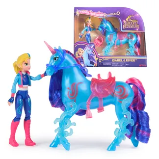 Unicorn Academy Set – Isabel und Einhorn River mit echter Mähne und Schweif sowie Bürste, ca. 12 cm große Originalfiguren zur beliebten Netflix Serie Unicorn Academy Set – Isabel und Einhorn River mit echter Mähne und Schweif sowie Bürste, ca. 12 cm große Originalfiguren zur beliebten Netflix Serie