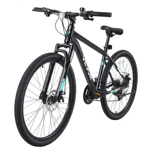VEVOR Mountainbike für Damen Herren 26 Zoll Fahrrad 21-Gang Schwarz Outdoor Ideal für Erwachsene, Rahmen aus Aluminiumlegierung, mit Federgabel, 120 kg Tragkraft, Klingel, Reflektoren & Lampenhalterung – Bild 10