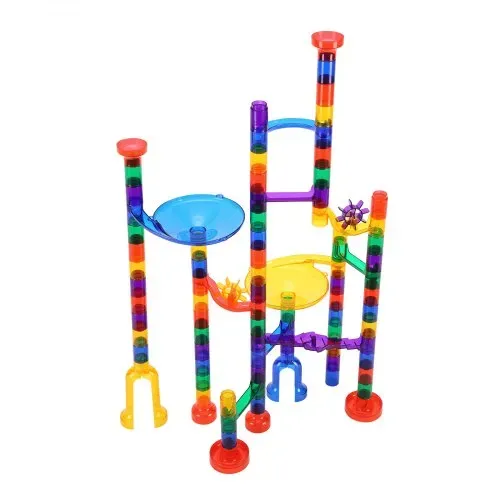 VEVOR Murmelbahn-Set 110-teiliges Murmellabyrinth-Baustein-Denkspiel, mit 10 im Dunkeln leuchtenden Murmeln + 20 Glasmurmeln, pädagogisches Lernrennbahn-MINT-Spielzeug, für Kinder ab 3 Jahren – Bild 10