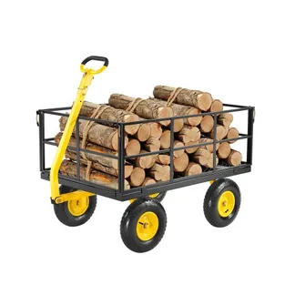 VEVOR Bollerwagen 116,8x76x43 cm, Transportwagen, Gartenwagen, Gerätewagen, 2-in-1-Handwagen, mit All-Terrain-Reifen, abnehmbaren Seitenteilen aus Netzmaterial & um 180° drehbarem Griff VEVOR Bollerwagen 116,8x76x43 cm, Transportwagen, Gartenwagen, Gerätewagen, 2-in-1-Handwagen, mit All-Terrain-Reifen, abnehmbaren Seitenteilen aus Netzmaterial & um 180° drehbarem Griff