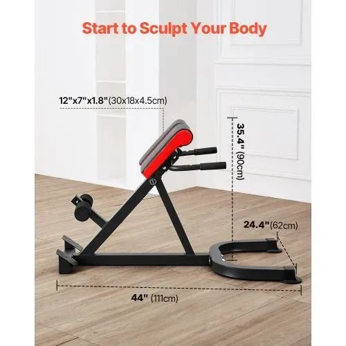 VEVOR römischer Stuhl Hyperextensionsbank 136 kg belastbare verstellbare Extensionsmaschine, Multifunktions-Trainingsgerät für Bauchmuskeltraining, Fitness-Hantelbank für das Heim-Fitnessstudio – Bild 6