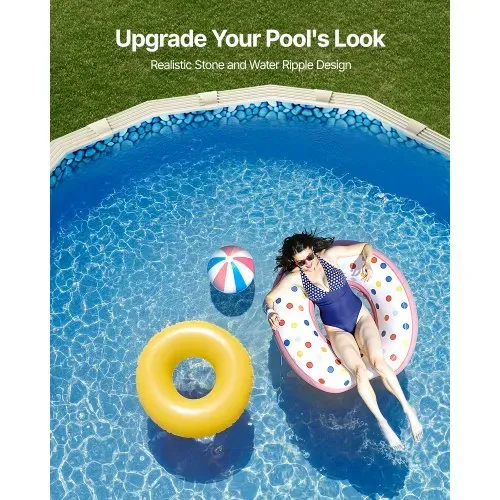 VEVOR Ovale Poolfolie, 732x366x147cm, Innenfolie, Ersatzfolie, Innenhülle, Schwimmbadfolie, Überlapp-Vinylfolie in Standardgröße, verschleißfest, für Aufstellpools mit 137 cm hohen Wänden – Bild 5
