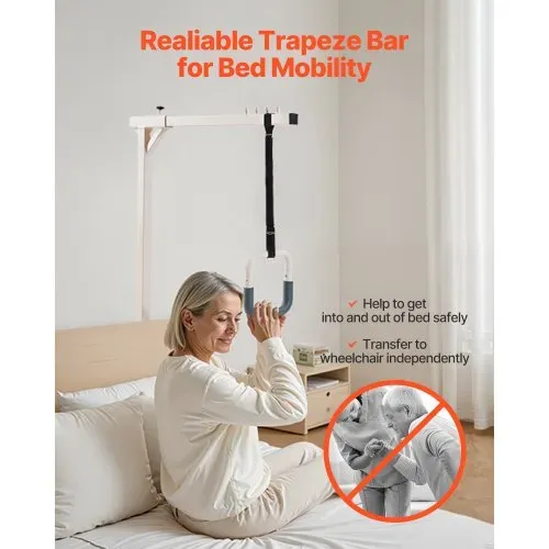 VEVOR Bettgalgen 965x770x1720mm, freistehender Krankenaufrichter bis 113 kg Tragkraft, Bettaufrichter für ältere & behinderte Menschen, ideal für Krankenhäuser, Pflegeheime, häusliche Pflege – Bild 2