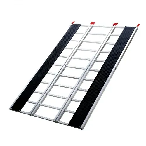 VEVOR Auffahrrampe, Verladerampe, Autorampe 680 kg, extra breite Verladeschiene, Auto Laderampe 2160 x 1375 mm, Dreifach faltbare Rampe, für Motorrad, Anhänger, ATV, UTV, Gartentraktor, Rasenmäher – Bild 10
