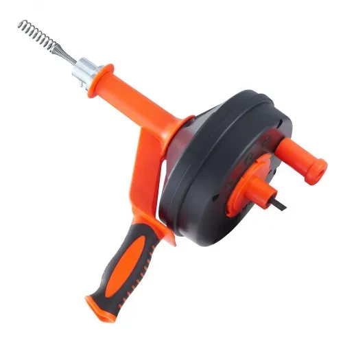 VEVOR Rohrreinigungsspirale 0,6x762cm Federstahlkabel Abflussreiniger mit Trommel Manuell & Elektrisch Manuelle Zufuhr Rohrreinigungswelle Rohrreinigungsgerät Ideal für WC Abwasserkanal Bodenabfluss – Bild 10