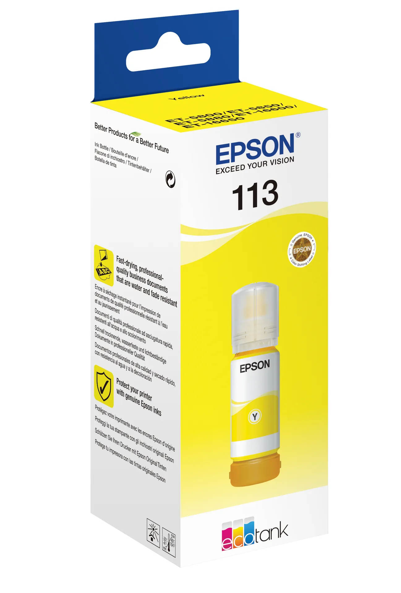 Epson 113 EcoTank Pigment Yellow ink bottle – Bild 2
