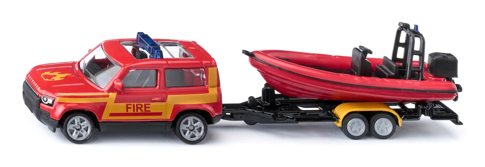 Siku Land Rover Defender with boat SUV-Modell Vormontiert Siku Land Rover Defender with boat SUV-Modell Vormontiert