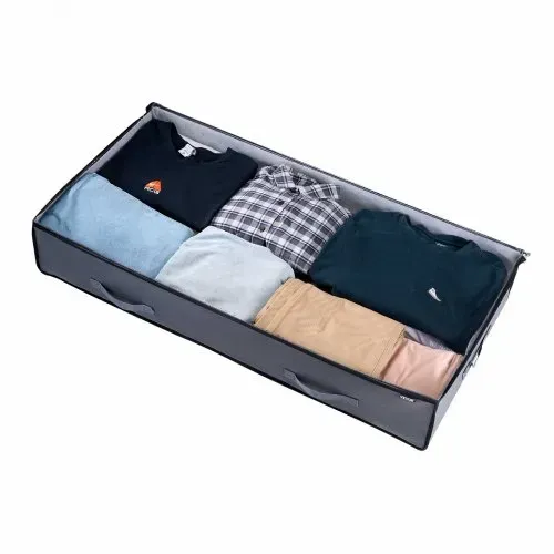 VEVOR Unterbettkommode Unterbettaufbewahrungstasche 4 Stk. (996 x 500 x 180 mm) Unterbettbehälter mit transparenten Deckeln (90 L), Aufbewahrungsbox Organizer für Kleidung Schuhe Schlafzimmer – Bild 8