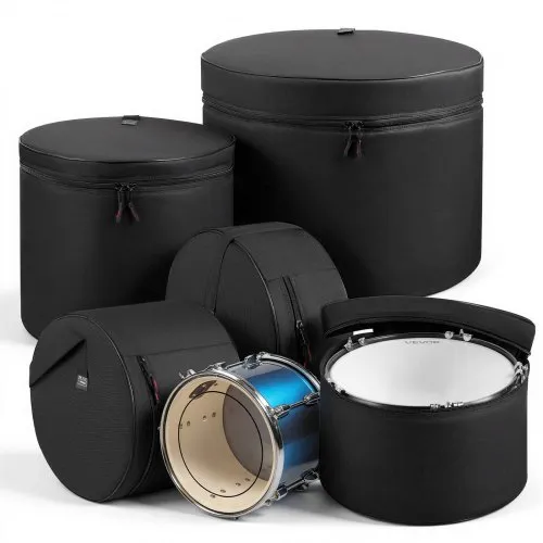 VEVOR 5 tlg. Schlagzeugtaschen Set, Drum Taschen Set, 600D Oxford-Stoff, gepolstert mit festen Schulterriemen & rutschfesten Tragegriffen, für Transport & Aufbewahrung von Drum, Kick, Tom & Snare VEVOR 5 tlg. Schlagzeugtaschen Set, Drum Taschen Set, 600D Oxford-Stoff, gepolstert mit festen Schulterriemen & rutschfesten Tragegriffen, für Transport & Aufbewahrung von Drum, Kick, Tom & Snare