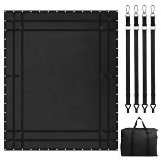 VEVOR Frachtnetz, 305 x 267 mm, LKW-Ladeflächennetz, 4 verstellbare Gurte mit Karabinern und gummibeschichteten Haken, Transportnetz, Gepäcknetz geeignet für Pickup, Jeep, LKW, SUV, Boot (schwarz) VEVOR Frachtnetz, 305 x 267 mm, LKW-Ladeflächennetz, 4 verstellbare Gurte mit Karabinern und gummibeschichteten Haken, Transportnetz, Gepäcknetz geeignet für Pickup, Jeep, LKW, SUV, Boot (schwarz)