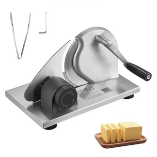 VEVOR Manueller Brotschneider, Käseschneider mit einstellbarer Schnittstärke (0–15 mm), handbetriebener Brotschneider mit mikrogezahnter Edelstahlklinge für Küche, Bäckerei und Partys VEVOR Manueller Brotschneider, Käseschneider mit einstellbarer Schnittstärke (0–15 mm), handbetriebener Brotschneider mit mikrogezahnter Edelstahlklinge für Küche, Bäckerei und Partys