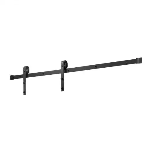 VEVOR Schiebetürsystem 2 m Laufschiene, Tragkraft 150 kg, kompatibel mit 91,4–101,6 cm Breite & 3,5-4,5 cm Dicke, einzelne Schiebetür im Scheunenstil, Schiene & J-förmige Rolle, schwarz – Bild 9