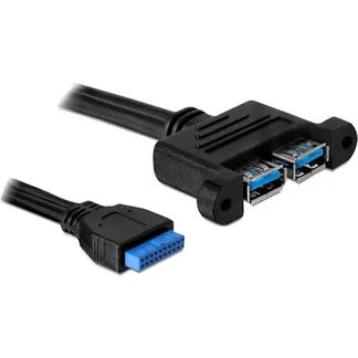 USB 3.2 Gen 1 Kabel, Pin Header 19 Pin Buchse > 2x USB-A Buchse, zum Einbau USB 3.2 Gen 1 Kabel, Pin Header 19 Pin Buchse > 2x USB-A Buchse, zum Einbau