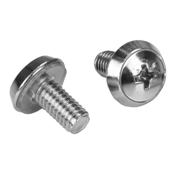 StarTech.com 100er-Pack M6 12mm Schrauben, Käfigmuttern und Werkzeug für 19 und 10 Zoll Serverracks, Netzwerkschränke und Gehäuse, Silber, TAA – Bild 2