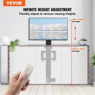VEVOR TV-Ständer für LCD-LED-Plasmafernseher, Automatischer TV-Ständer, Aufzug für Fernseher, TV Lift Halterung 77-127 cm, Höhenverstellbar & Stabil Max. 60 kg VEVOR TV-Ständer für LCD-LED-Plasmafernseher, Automatischer TV-Ständer, Aufzug für Fernseher, TV Lift Halterung 77-127 cm, Höhenverstellbar & Stabil Max. 60 kg