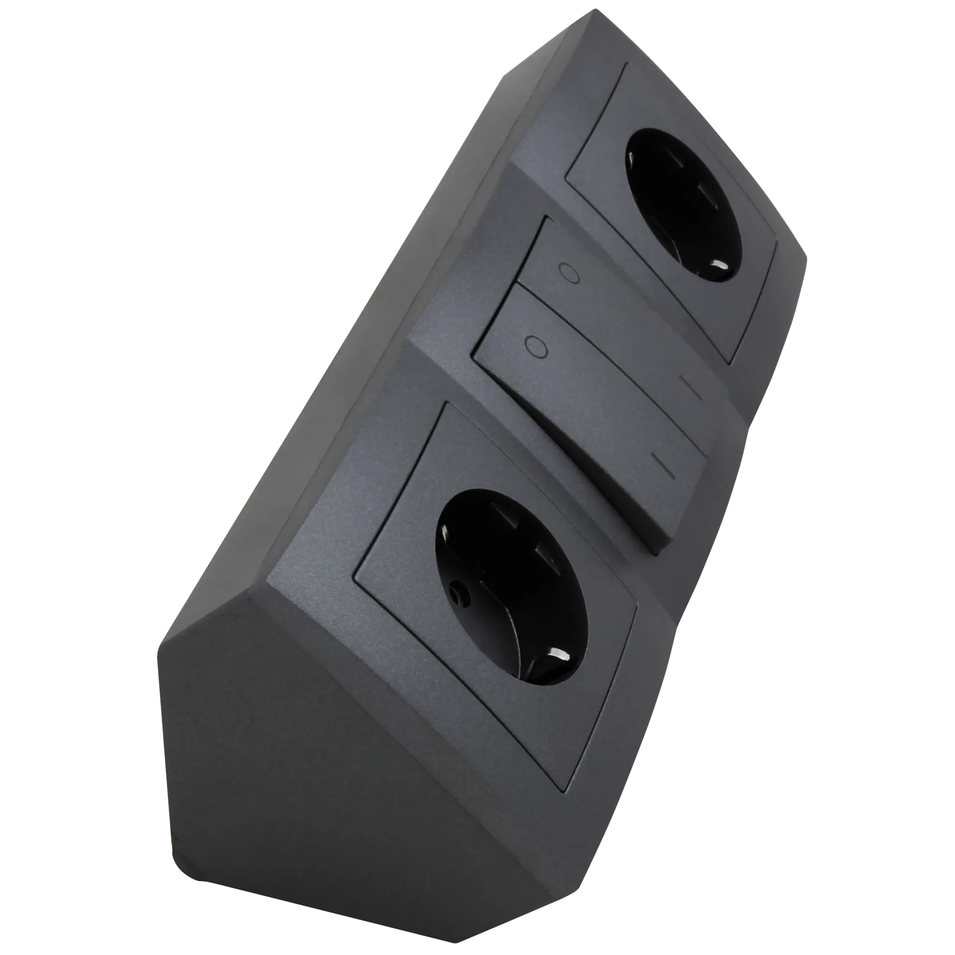 Steckdosenblock McPower ''Flair'' anthrazit, 2-fach Schutzkontakt + Schalter – Bild 3