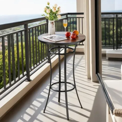 VEVOR Bartisch, 600 x 600 x 1000 mm, Bistrotisch, Stehtisch mit Metallgestell, Runde Esstische, Küchentisch, Tresentisch, Partytisch, Gartenmöbel für Balkon, Garten, Poolrand – Bild 7
