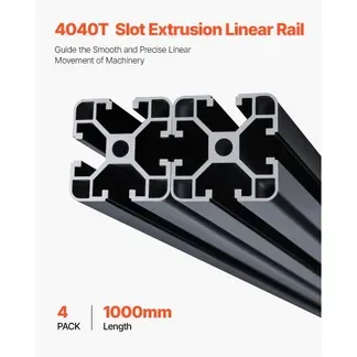 VEVOR 4er Set Aluprofil 1000 mm T-Nut 4040 Aluminium Profil, eloxierte Linearschiene nach europäischem Standard, Nutenprofil für 3D-Drucker, CNC-Maschine DIY, Lasergravur, Schwarz VEVOR 4er Set Aluprofil 1000 mm T-Nut 4040 Aluminium Profil, eloxierte Linearschiene nach europäischem Standard, Nutenprofil für 3D-Drucker, CNC-Maschine DIY, Lasergravur, Schwarz