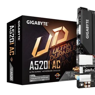 GIGABYTE A520I AC Motherboard – Unterstützt AMD Ryzen 5000 Series AM4 CPUs, 6 Phasen Digital VRM, bis zu 5300MHz DDR4 (OC), 1xPCIe 3.0 M.2, WIFI, GbE LAN, USB 3.2 Gen1 GIGABYTE A520I AC Motherboard – Unterstützt AMD Ryzen 5000 Series AM4 CPUs, 6 Phasen Digital VRM, bis zu 5300MHz DDR4 (OC), 1xPCIe 3.0 M.2, WIFI, GbE LAN, USB 3.2 Gen1