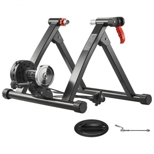 VEVOR Fahrrad Rollentrainer Fahrradtrainer für 660,4-736,6 mm / 700C-Räder, 6-stufiger Widerstand, faltbarer magnetischer Radtrainer Heimtrainer mit Schnellspanner & Vorderradunterlage Schwarz VEVOR Fahrrad Rollentrainer Fahrradtrainer für 660,4-736,6 mm / 700C-Räder, 6-stufiger Widerstand, faltbarer magnetischer Radtrainer Heimtrainer mit Schnellspanner & Vorderradunterlage Schwarz