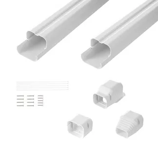 VEVOR Mini-Split-Line-Set-Abdeckung 76,2 mm B 2270 mm L, dekorative PVC-Rohrleitungsabdeckung für Klimaanlage mit 2 geraden Kanälen und vollständigen Komponenten, überstreichbar für Wärmepumpen, weiß VEVOR Mini-Split-Line-Set-Abdeckung 76,2 mm B 2270 mm L, dekorative PVC-Rohrleitungsabdeckung für Klimaanlage mit 2 geraden Kanälen und vollständigen Komponenten, überstreichbar für Wärmepumpen, weiß