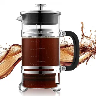 VEVOR French Press Kaffeemaschine, 1 L Kaffeepresse aus Borosilikatglas Teebereiter mit Edelstahlfilter, Kaffeebereiter für Camping Reisen Küche Restaurant, Kaffeezubereiter Silber VEVOR French Press Kaffeemaschine, 1 L Kaffeepresse aus Borosilikatglas Teebereiter mit Edelstahlfilter, Kaffeebereiter für Camping Reisen Küche Restaurant, Kaffeezubereiter Silber
