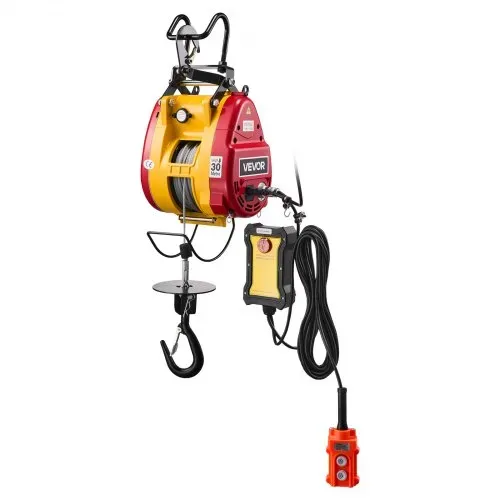 VEVOR Seilwinde Elektrisch 300 kg, 2-in-1 Elektro-Seilhebezug 1500 W, Hebezug 30 m Hubhöhe, Seilzug 18,9 m/min, mit kabelgebundener & kabelloser Fernbedienung für Fabrik, Lagerhalle & Garage – Bild 9