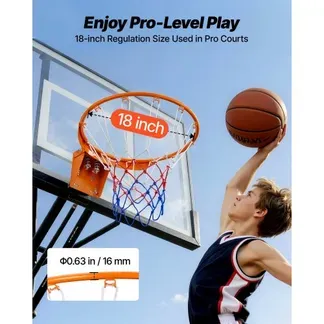 VEVOR Basketball-Felge, an der Wandtür montierter Basketballkorb, robuster Q235-Basketball-Flex-Rand-Torersatz mit Netz, Standard-18-Zoll-Hänge-Basketballkorb für den Innen- und Außenbereich für Kinder und Erwachsene VEVOR Basketball-Felge, an der Wandtür montierter Basketballkorb, robuster Q235-Basketball-Flex-Rand-Torersatz mit Netz, Standard-18-Zoll-Hänge-Basketballkorb für den Innen- und Außenbereich für Kinder und Erwachsene