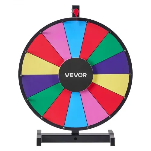 VEVOR Glücksrad Drehrad (457 mm) 14 Slots Glücksrad mit Ständer, Lotteriespiele Gewinn-Roulette mit Tafelschwamm und 2 Markern, 6 Farben, Spinning Prize Wheel ideal für Party Kneipe Messe – Bild 9