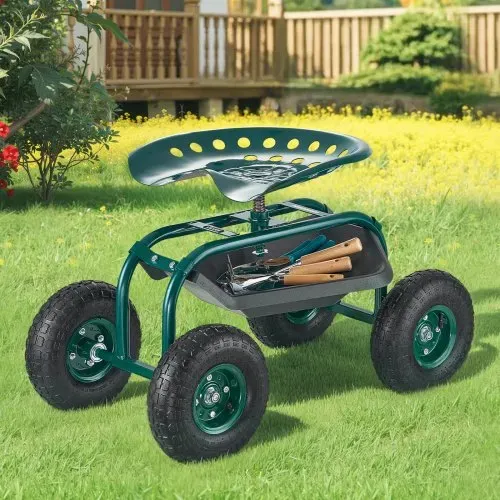 VEVOR Gartenrollsitz 800x487x460/540 mm, Fahrbarer Gartensitz mit Werkzeugablage, Tragkraft 136 kg, Gartenhocker für den Außenbereich, Roller zum Bepflanzen und Jäten von Rasenflächen – Bild 7