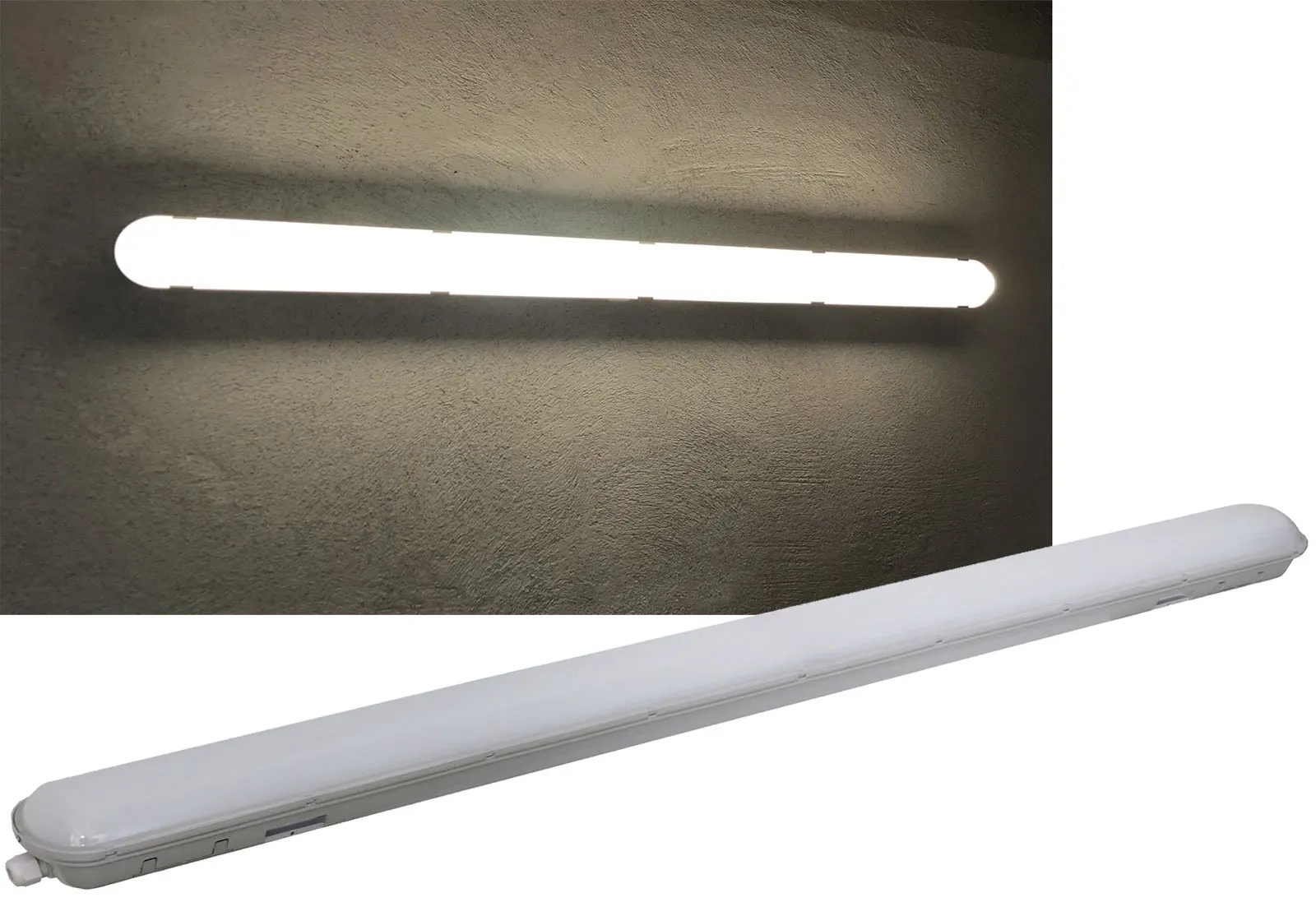 Wand-& Deckenleuchte “HP-63” IP65, 150cm 56W, 4000k, neutralweiß, 6600 Lumen # Achtung! Separates Sperrgut-Paket # Wand-& Deckenleuchte “HP-63” IP65, 150cm 56W, 4000k, neutralweiß, 6600 Lumen # Achtung! Separates Sperrgut-Paket #