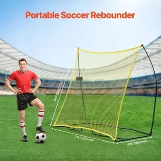 VEVOR Fußball-Rebounder tragbarer Fußballtrainer 7 x 7 Fuß Fußball-Trainingsgerät aus Eisen & Polyester, Sport-Fußball-Rebounder-Wand mit tragbarer Tasche, für Team-Solotraining Passen Volley VEVOR Fußball-Rebounder tragbarer Fußballtrainer 7 x 7 Fuß Fußball-Trainingsgerät aus Eisen & Polyester, Sport-Fußball-Rebounder-Wand mit tragbarer Tasche, für Team-Solotraining Passen Volley