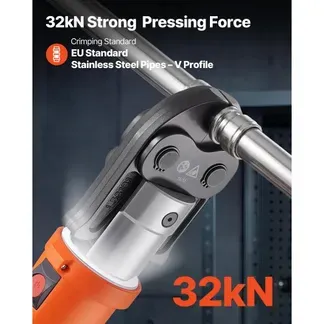 VEVOR 18V Akku Presszangen Set, 32kN Pressmaschine inkl. 3 Pressbacken V15 V22 V28 & 180° Drehbarem Kopf, Elektr. Presswerkzeug mit 4,0 Ah Baterrien für Edelstahlrohr bis 54mm, 40 HRC für Hochleistung VEVOR 18V Akku Presszangen Set, 32kN Pressmaschine inkl. 3 Pressbacken V15 V22 V28 & 180° Drehbarem Kopf, Elektr. Presswerkzeug mit 4,0 Ah Baterrien für Edelstahlrohr bis 54mm, 40 HRC für Hochleistung