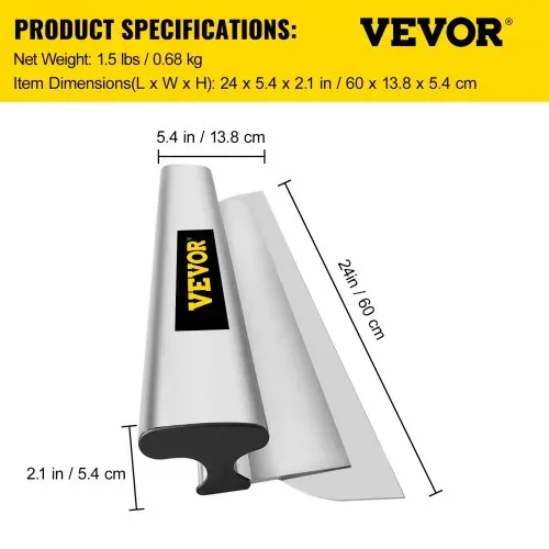VEVOR Dekorspachtel 60 cm x 13,8 cm x 5,4 cm Breitspachtel, 0,68 kg Trockenbau Flächenspachtel, 0,5 mm Klingenstärke Fassadenspachtel aus Edelstahl, Gipserspachtel zum Verputzen von Wänden & Decken – Bild 6