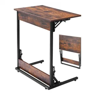 VEVOR Beistelltisch Kaffeetisch klappbar mit Metallrahmen & verstellbaren Füßen, C-förmiger Couchtisch für Wohnzimmer Schlafzimmer Büro 60 x 37 x 70 cm TV-Tablett, Sofatisch Braun und Schwarz VEVOR Beistelltisch Kaffeetisch klappbar mit Metallrahmen & verstellbaren Füßen, C-förmiger Couchtisch für Wohnzimmer Schlafzimmer Büro 60 x 37 x 70 cm TV-Tablett, Sofatisch Braun und Schwarz