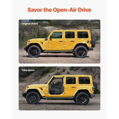 VEVOR Jeep Rohrtüren (2-türig) im Jagdstil mit robusten Scharnieren und OE-Verriegelung, Jeep-Türen mit Gummipolstern und gehärtetem Stahlrohr, passend für Jeep Wrangler JK 2007–2018 – Bild 5