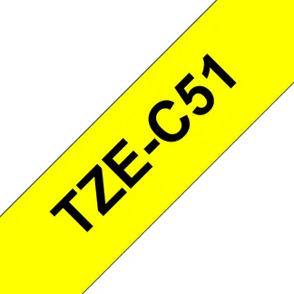 Brother TZE-C51 Etiketten erstellendes Band Schwarz auf fluoreszierendem Gelb Brother TZE-C51 Etiketten erstellendes Band Schwarz auf fluoreszierendem Gelb