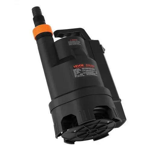 VEVOR 690W Tauchpumpe, 17500L/h, PP-GF20 Schmutzwasserpumpe für Abwasser, Schmutzwasser & sauberes Wasser mit automatischem Schwimmerschalter, 9m Förderhöhe, für Pools Teiche überflutete Bereiche – Bild 8