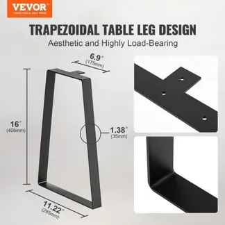 VEVOR 2er-Set Tischkufen 406,4mm hoch Tischgestell 181kg Tragfähigkeit Tischbeine aus Kohlenstoffstahl Möbelfüße Schwarz Tischuntergestell Ideal für Küchentische Wohnzimmerkonsolen Studio-Tische usw. VEVOR 2er-Set Tischkufen 406,4mm hoch Tischgestell 181kg Tragfähigkeit Tischbeine aus Kohlenstoffstahl Möbelfüße Schwarz Tischuntergestell Ideal für Küchentische Wohnzimmerkonsolen Studio-Tische usw.