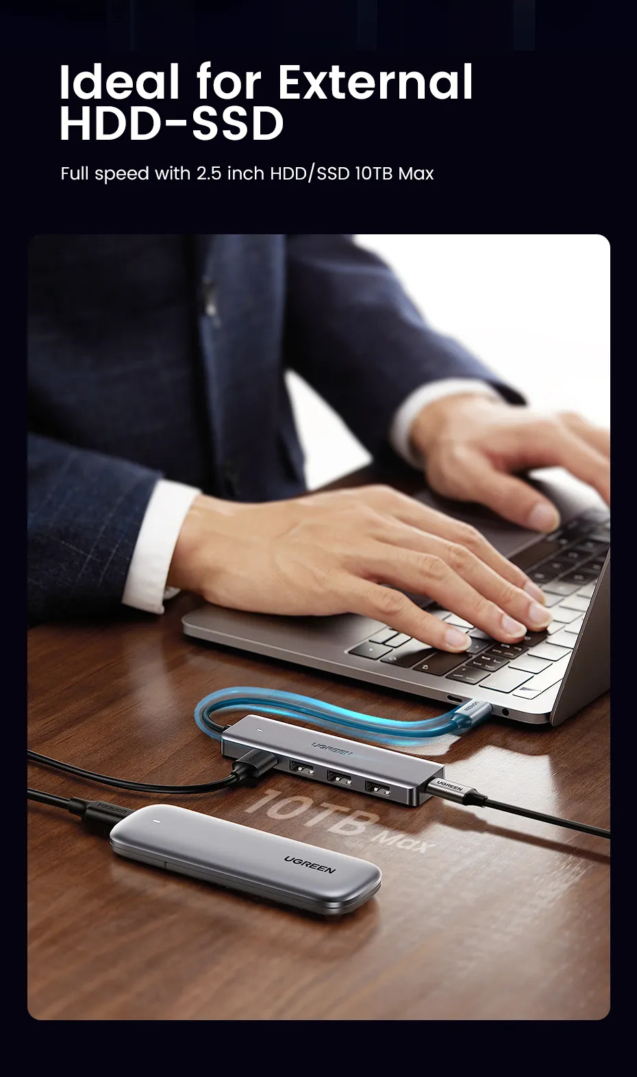 Ugreen 70336 Schnittstellen-Hub USB 3.2 Gen 1 (3.1 Gen 1) Type-C 5000 Mbit/s – Bild 5