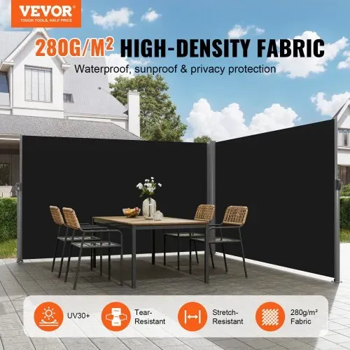 VEVOR Terrassen Windschutz 180 x 600 cm schwarz Rollo Seitenmarkise ausziehbar für den privaten oder gewerblichen Gebrauch VEVOR Terrassen Windschutz 180 x 600 cm schwarz Rollo Seitenmarkise ausziehbar für den privaten oder gewerblichen Gebrauch