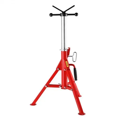 VEVOR Rohrstütze Kohlenstoffstahl Rohrständer V-Kopf Max. Belastbarkeit 1134 kg Rohrbock Höhenverstellbar von 61 bis 107 cm klappbare Beine zum Transport Ideal für Gewindeschneidmaschinen Rollennuten – Bild 9