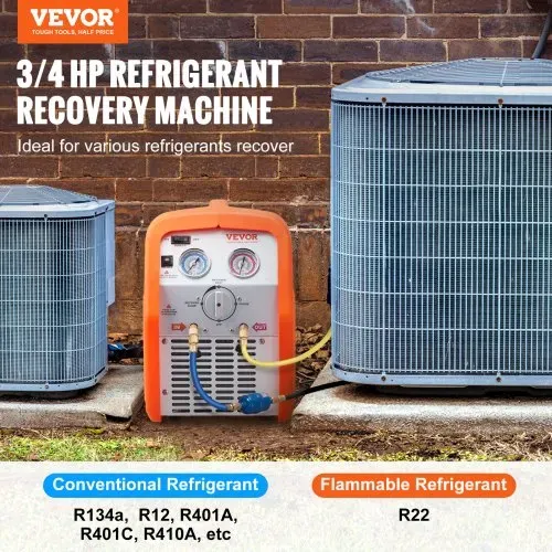 VEVOR Kältemittelabsauggerät Kältemittel Absaugstation 3/4 Ps Kältemittel Absauggerät Kältemittelrückgewinnungsmaschine 220-240 V 2,2 kg/min VEVOR Kältemittelabsauggerät Kältemittel Absaugstation 3/4 Ps Kältemittel Absauggerät Kältemittelrückgewinnungsmaschine 220-240 V 2,2 kg/min