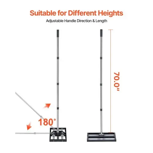 VEVOR Rasenrakel 438x255 mm, Rasen Nivellierrechen mit 161 cm Verstellbarem Stiel, Edelstahl Rasenrechen für Garten & Golfplatz, Lawn Leveling Rake zum Nivellieren von Rasenflächen. – Bild 3