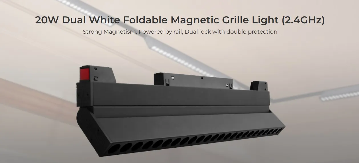 MiBoxer MG2-20F-RF LED 48V Track Grille Light Foldable 20W CCT 2,4G – Bild 5