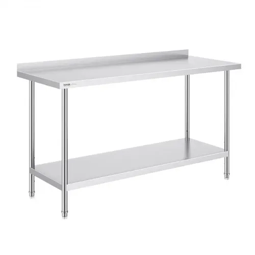 VEVOR Edelstahl-Arbeitstisch, gewerblicher Arbeitstisch zur Lebensmittelzubereitung, 610 x 1524 x 914 mm robuster Arbeitstisch aus Metall mit einstellbarer Höhe für Restaurant, Zuhause und Hotel – Bild 9